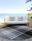 Addison Rugs Spiral Whispers Black Washable Indoor-Outdoor Rug