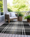 Addison Rugs Spiral Whispers Black Washable Indoor-Outdoor Rug