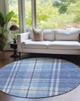 Addison Rugs Spiral Whispers Blue Washable Indoor-Outdoor Rug