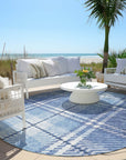 Addison Rugs Spiral Whispers Blue Washable Indoor-Outdoor Rug