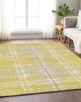Addison Rugs Spiral Whispers Gold Washable Indoor-Outdoor Rug