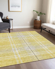 Addison Rugs Spiral Whispers Gold Washable Indoor-Outdoor Rug