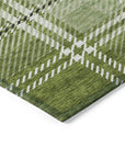 Spiral Whispers Green Washable Indoor-Outdoor Rug