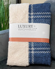 Spiral Whispers Navy Washable Indoor-Outdoor Rug