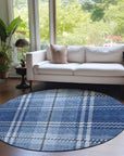 Addison Rugs Spiral Whispers Navy Washable Indoor-Outdoor Rug