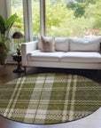 Addison Rugs Spiral Whispers Olive Washable Indoor-Outdoor Rug