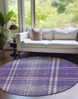 Spiral Whispers Purple Washable Indoor-Outdoor Rug