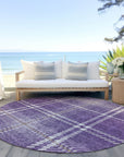 Spiral Whispers Purple Washable Indoor-Outdoor Rug