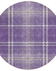 Spiral Whispers Purple Washable Indoor-Outdoor Rug