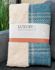 Addison Rugs Spiral Whispers Teal Indoor-Outdoor Rug with Matching Throw