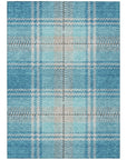 Spiral Whispers Teal Washable Indoor-Outdoor Rug