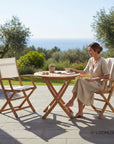 HiTeak Stella Durable Teak Patio Round Bistro Set 3PC
