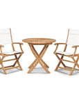HiTeak Stella Durable Teak Patio Round Bistro Set 3PC