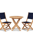 HiTeak Stella Teak Armless Patio Round Bistro Set 3PC