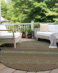 Addison Rugs Stripes Brown Washable Indoor-Outdoor Rug