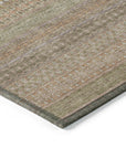 Stripes Brown Washable Indoor-Outdoor Rug