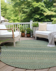 Addison Rugs Stripes Green Washable Indoor-Outdoor Rug