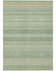 Addison Rugs Stripes Green Washable Indoor-Outdoor Rug