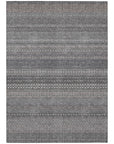 Addison Rugs Stripes Grey Washable Indoor-Outdoor Rug