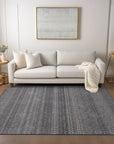 Addison Rugs Stripes Grey Washable Indoor-Outdoor Rug