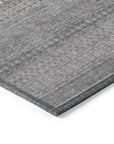 Addison Rugs Stripes Grey Washable Indoor-Outdoor Rug