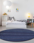 Addison Rugs Stripes Navy Washable Indoor-Outdoor Rug