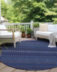 Addison Rugs Stripes Navy Washable Indoor-Outdoor Rug