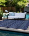 Addison Rugs Stripes Navy Washable Indoor-Outdoor Rug