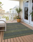Addison Rugs Stripes Olive Washable Indoor-Outdoor Rug