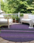 Addison Rugs Stripes Purple Washable Indoor-Outdoor Rug