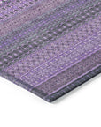 Addison Rugs Stripes Purple Washable Indoor-Outdoor Rug