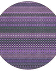 Addison Rugs Stripes Purple Washable Indoor-Outdoor Rug