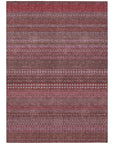 Addison Rugs Stripes Red Washable Indoor-Outdoor Rug