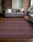 Addison Rugs Stripes Red Washable Indoor-Outdoor Rug