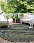 Addison Rugs Stripes Sage Washable Indoor-Outdoor Rug