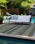 Addison Rugs Stripes Sage Washable Indoor-Outdoor Rug