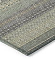 Addison Rugs Stripes Sage Washable Indoor-Outdoor Rug