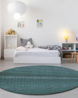 Addison Rugs Stripes Teal Washable Indoor-Outdoor Rug