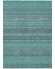 Addison Rugs Stripes Teal Washable Indoor-Outdoor Rug
