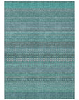 Addison Rugs Stripes Teal Washable Indoor-Outdoor Rug