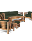 Summer Outdoor Deep Seating Set with Jungle Subrella 5PC-Outdoor Lounge Sets-HiTeak-LOOMLAN