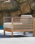 Summer Teak Outdoor Accent Chair with Sunbrella-Outdoor Accent Chairs-HiTeak-LOOMLAN
