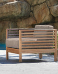 Summer Teak Outdoor Accent Chair with Sunbrella-Outdoor Accent Chairs-HiTeak-LOOMLAN