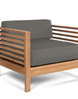 Summer Teak Outdoor Club Chair with Sunbrella Cushion-Outdoor Lounge Chairs-HiTeak-Charcoal-LOOMLAN