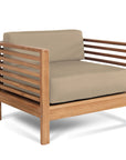 Summer Teak Outdoor Club Chair with Sunbrella Cushion-Outdoor Lounge Chairs-HiTeak-Fawn-LOOMLAN