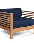 Summer Teak Outdoor Club Chair with Sunbrella Cushion-Outdoor Lounge Chairs-HiTeak-Navy-LOOMLAN