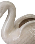 Emissary Swan White Ceramic Outdoor Planter