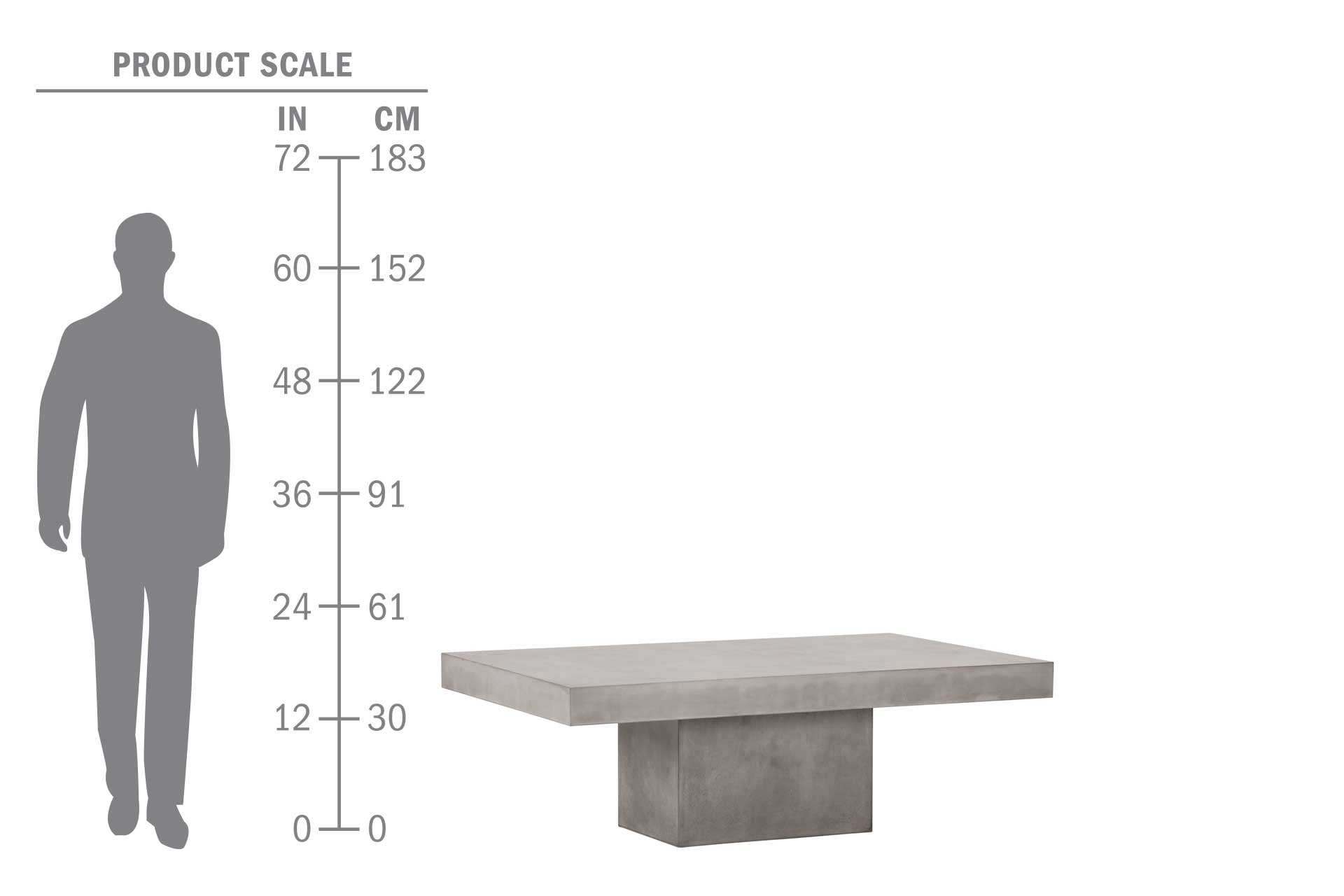Terrace Concrete Coffee Table - Slate Gray Outdoor Coffee Table