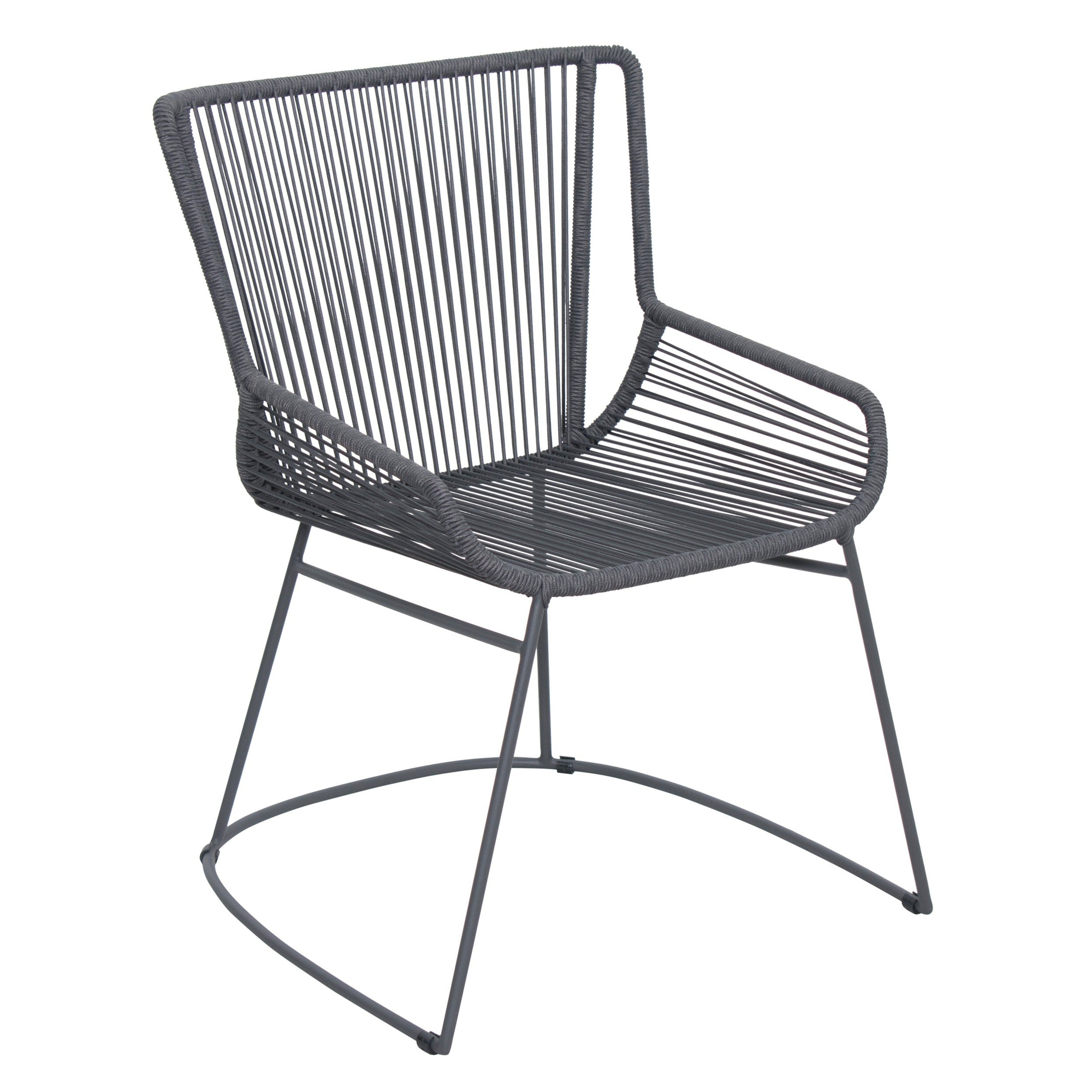 The Dane Dining Arm Chair Set of Two - Dark Gray Outdoor Dining Chairs
