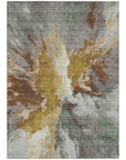 LOOMLAN Rugs Theodara Gold Washable Indoor-Outdoor Rug